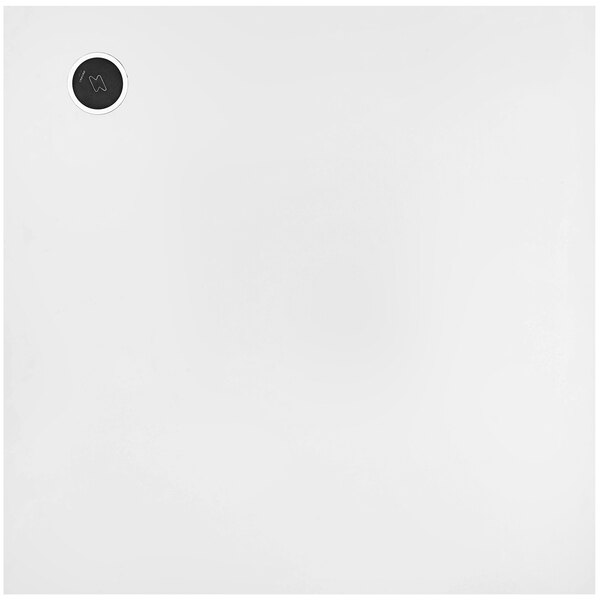 a white square with a round hole