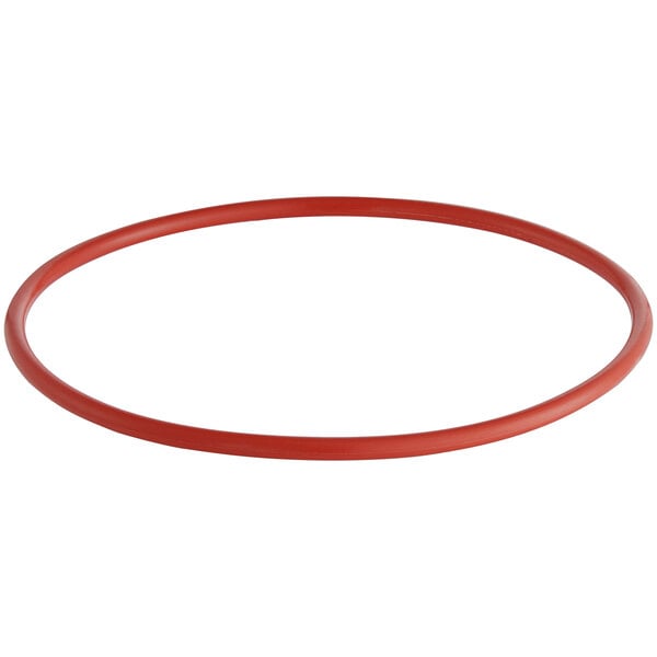 A red oval plunger seal with a white background.