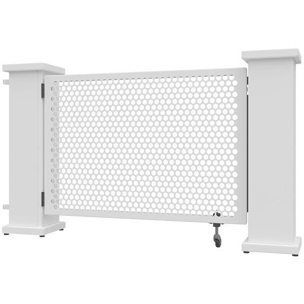 a white rectangular object with holes