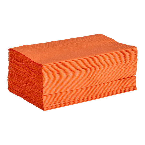 Choice 15" x 17" Orange 2-Ply Paper Dinner Napkin - 1,000/Case