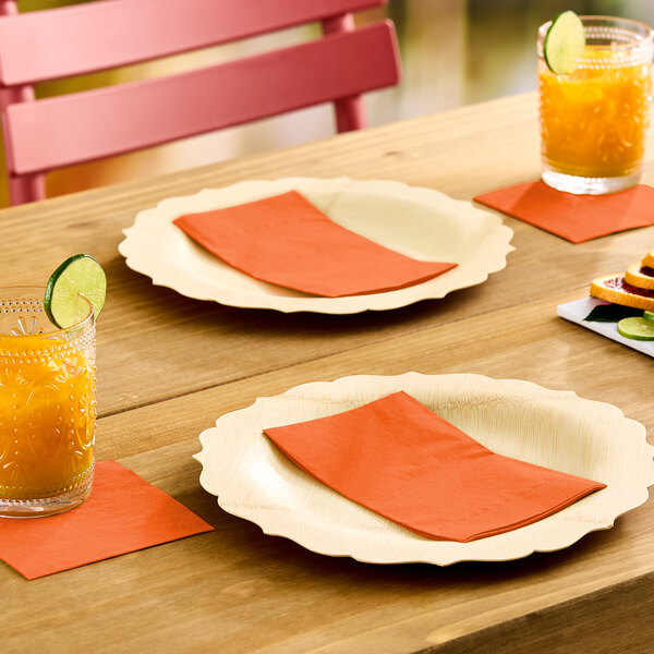 Choice 15" x 17" Orange 2-Ply Paper Dinner Napkin - 1,000/Case