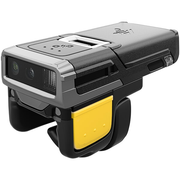 a black and yellow camera