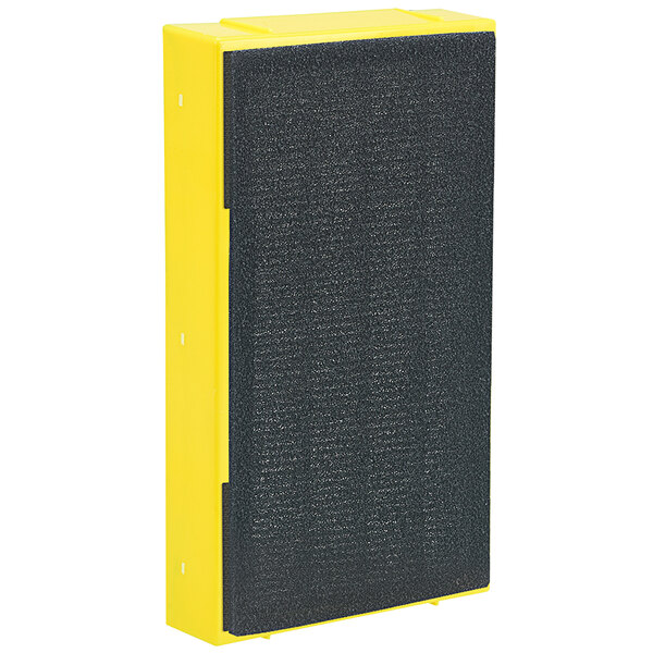 A yellow rectangular Guardian Technologies HEPA air filter with black foam.