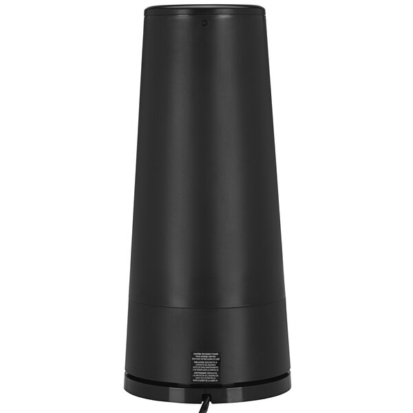 A black cylindrical Guardian Technologies Germ Guardian air sanitizer with a cord attached.