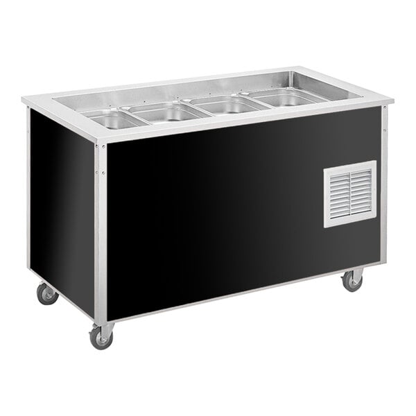 A Vollrath stainless steel refrigerated cold food station on a counter.
