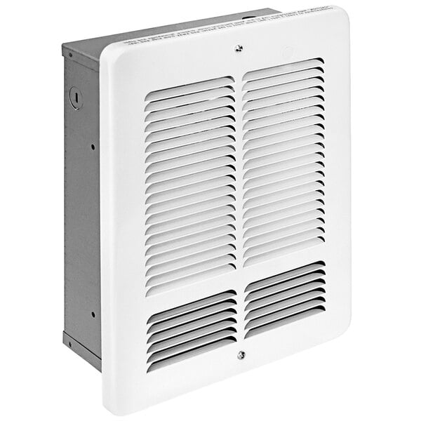 A white rectangular King Electric wall heater with a vent.