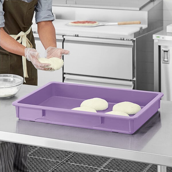 Baker's Mark 18 x 26 x 3 Allergen-Free Purple Heavy-Duty Polypropylene  Dough Proofing Box