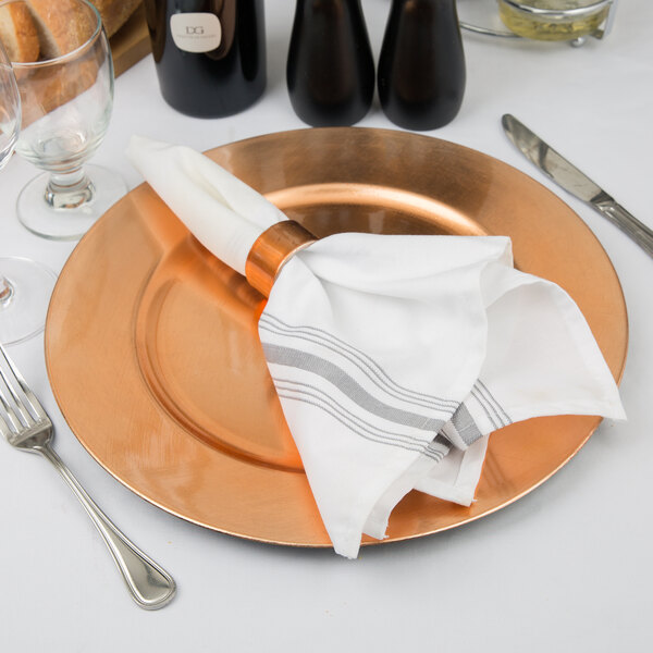 Kuprum Handmade Solid Natural Copper Round Charger Plate 12.5 Decorative and Rustic for Tabletop and Service