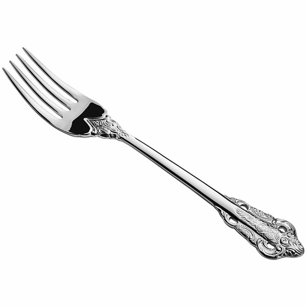 An Acopa Ophelia salad/dessert fork with a silver handle and design.