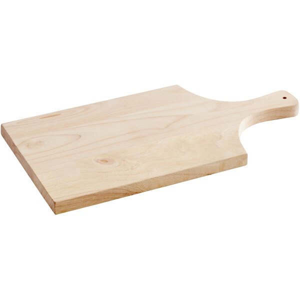 Choice 9 x 5 1/2 Wooden Serving / Cutting Board with 4 Handle