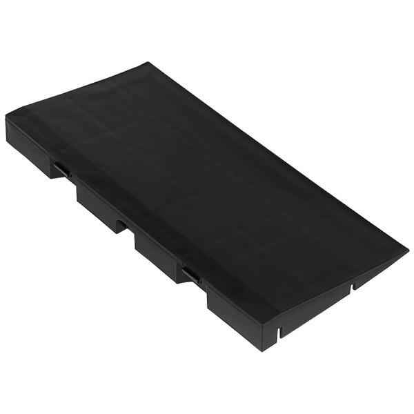 A black rectangular EverBlock flooring edging ramp with female connections.