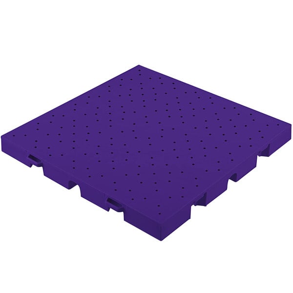 a purple plastic pallet with holes