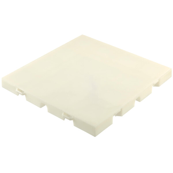 EverBase translucent white plastic square top flooring with holes.