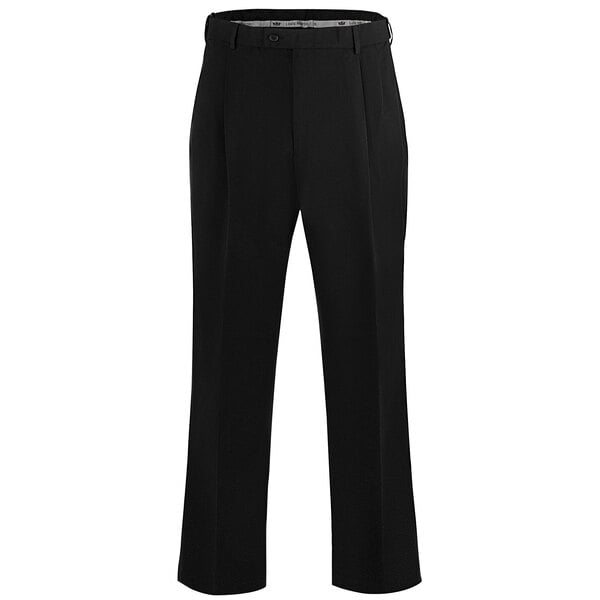 Henry Segal men's black pleated front suit pants with a belt.