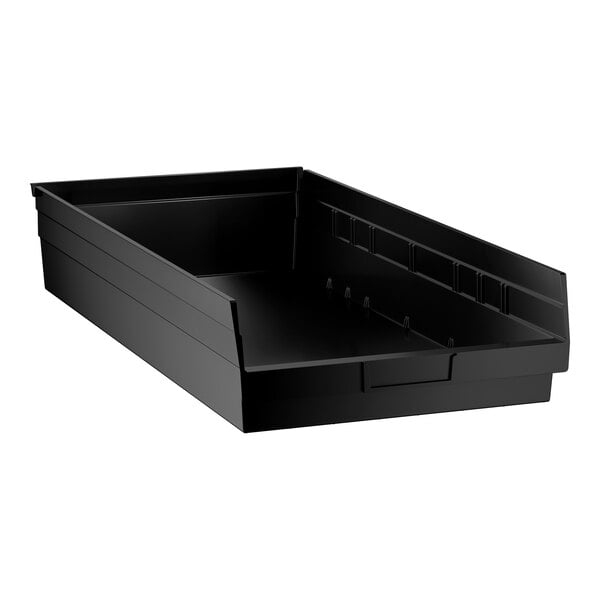 Regency Black Shelf Bin, 23 5/8" x 11 1/8" x 4" - 6/Case