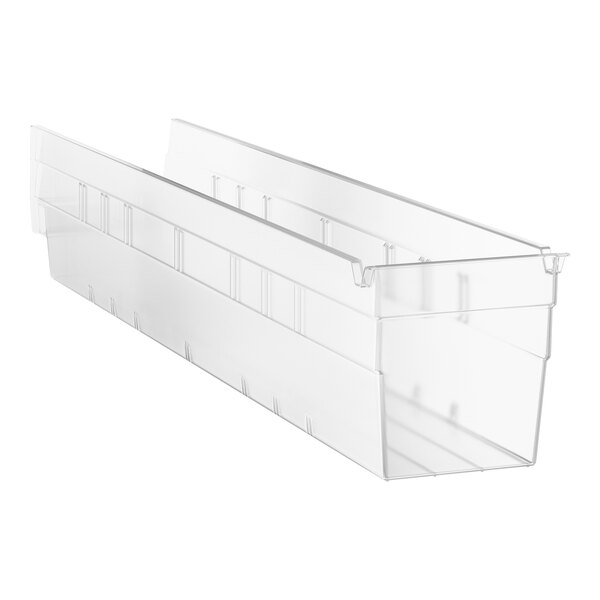 Regency Clear Shelf Bin, 23 5/8" x 4 1/8" x 4" - 16/Case