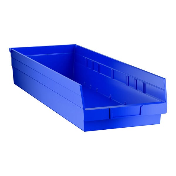 Regency Blue Shelf Bin, 23 5/8" x 8 3/8" x 4" - 6/Case