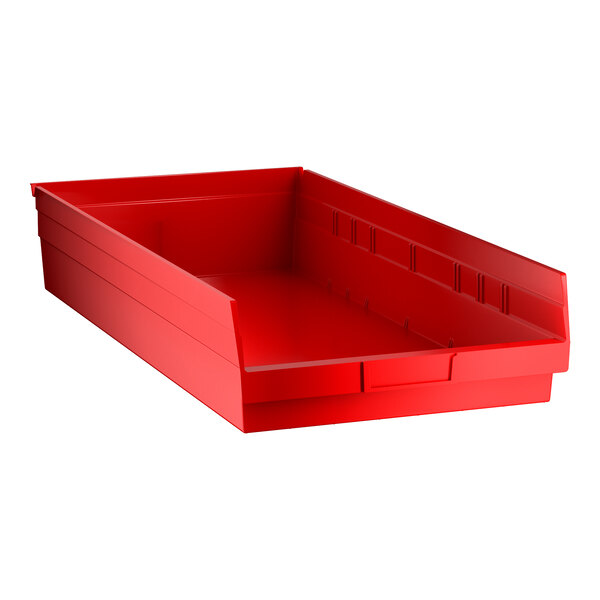 Regency Red Shelf Bin, 23 5/8" x 11 1/8" x 4" - 6/Case