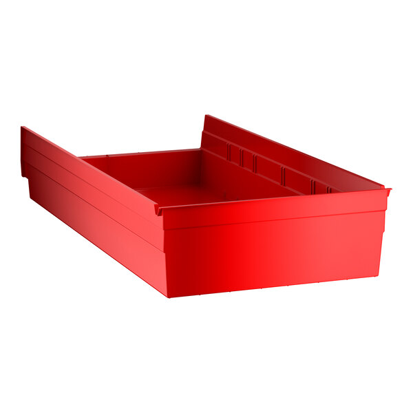 Regency Red Shelf Bin, 23 5/8" x 11 1/8" x 4" - 6/Case