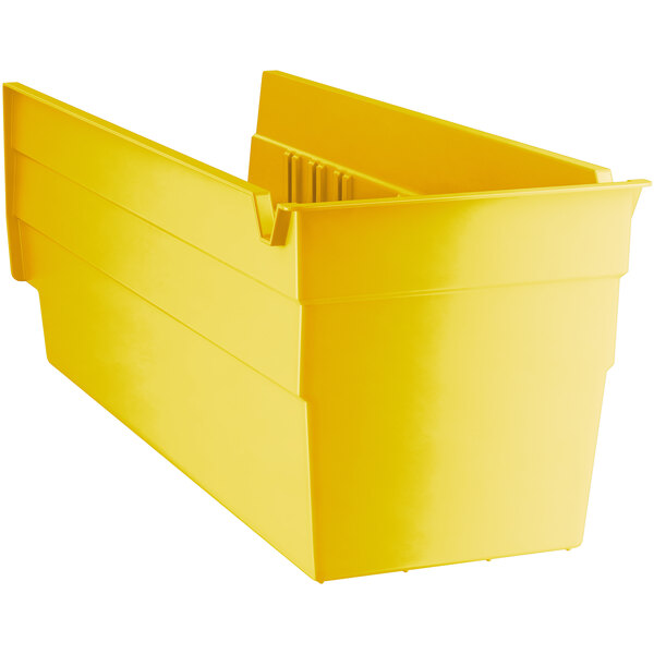 a yellow plastic container with a white background