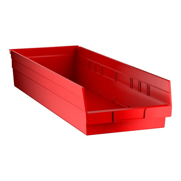Regency Red Shelf Bin, 23 5/8" x 8 3/8" x 4" - 6/Case