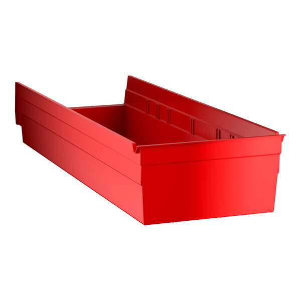 Regency Red Shelf Bin, 23 5/8" x 8 3/8" x 4" - 6/Case