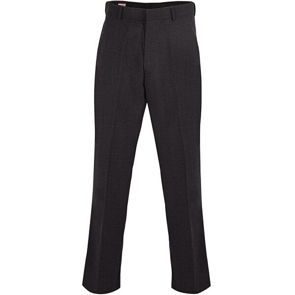 Henry Segal men's gray flat front suit pants. A close-up of black pants.