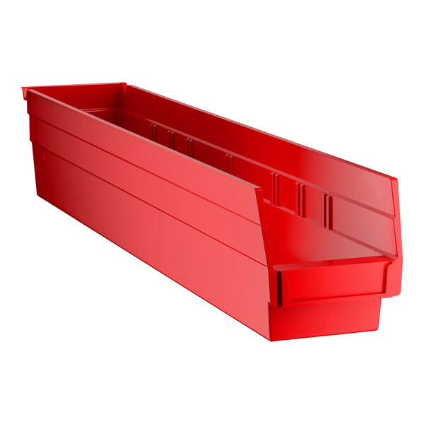 Regency Red Shelf Bin, 23 5/8" x 4 1/8" x 4" - 16/Case