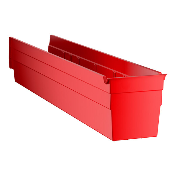 Regency Red Shelf Bin, 23 5/8" x 4 1/8" x 4" - 16/Case