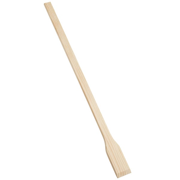 A 42" wooden paddle with a handle on a white background.