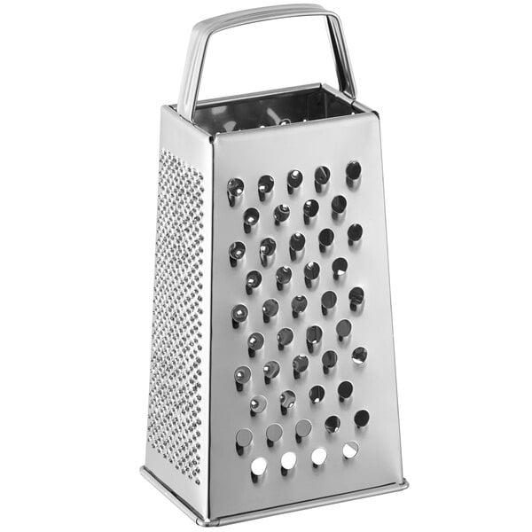 Choice 9 4-Sided Stainless Steel Box Grater with Handles