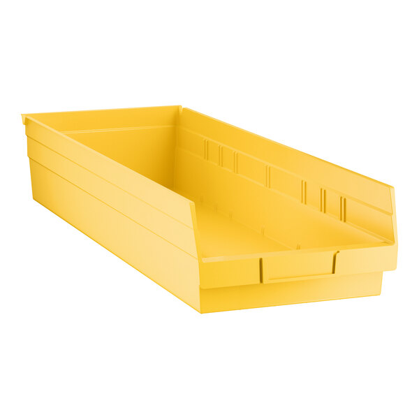 Regency Yellow Shelf Bin, 23 5/8" x 8 3/8" x 4" - 6/Case