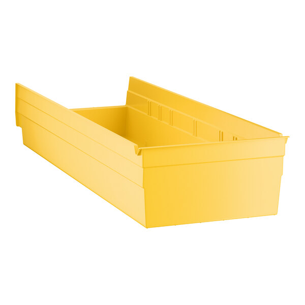 Regency Yellow Shelf Bin, 23 5/8" x 8 3/8" x 4" - 6/Case