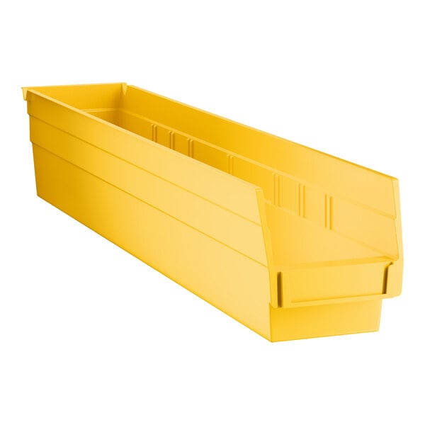 Regency Yellow Shelf Bin, 23 5/8" x 4 1/8" x 4" - 16/Case