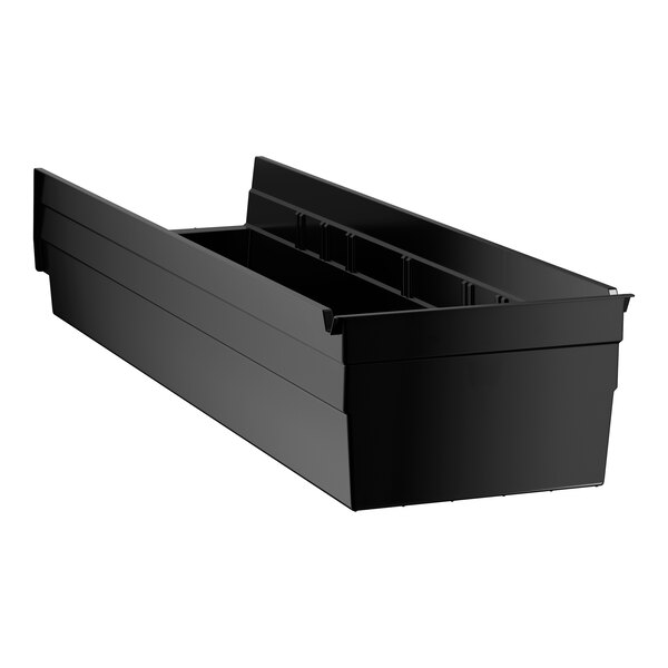 Regency Black Shelf Bin, 23 5/8" x 6 5/8" x 4" - 8/Case