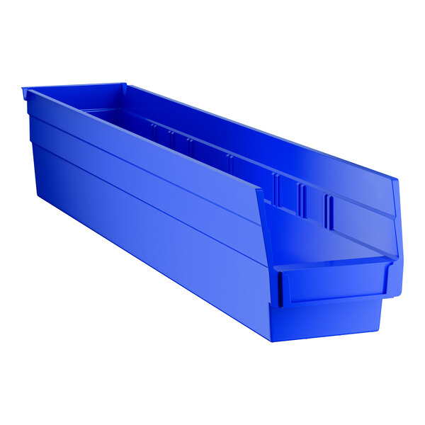 Regency Blue Shelf Bin, 23 5/8" x 4 1/8" x 4" - 16/Case