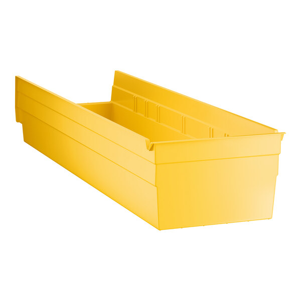 Regency Yellow Shelf Bin, 23 5/8" x 6 5/8" x 4" - 8/Case