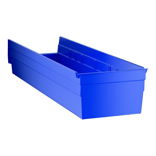 Regency Blue Shelf Bin, 23 5/8" x 6 5/8" x 4" - 8/Case