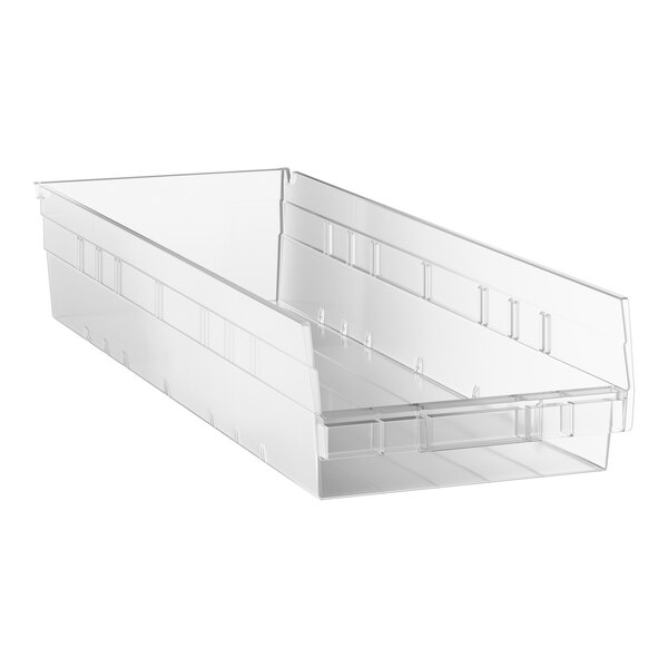 Regency Clear Shelf Bin, 23 5/8" x 8 3/8" x 4" - 6/Case