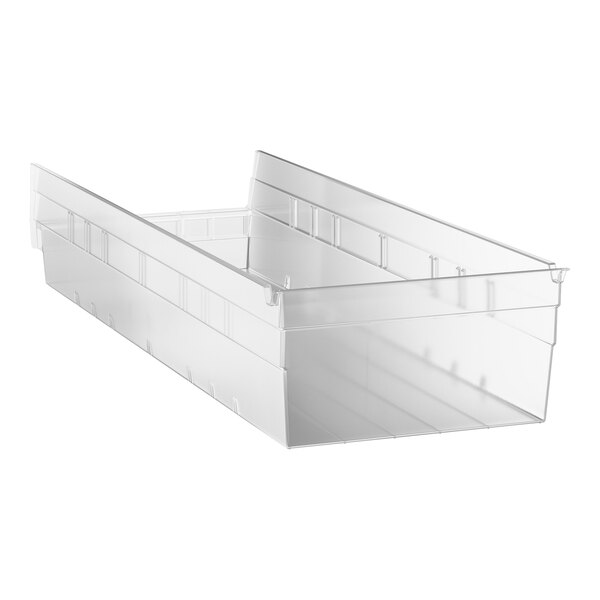 Regency Clear Shelf Bin, 23 5/8" x 8 3/8" x 4" - 6/Case