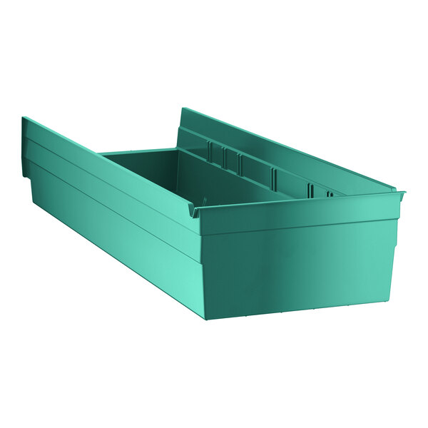 Regency Green Shelf Bin, 23 5/8" x 8 3/8" x 4" - 6/Case