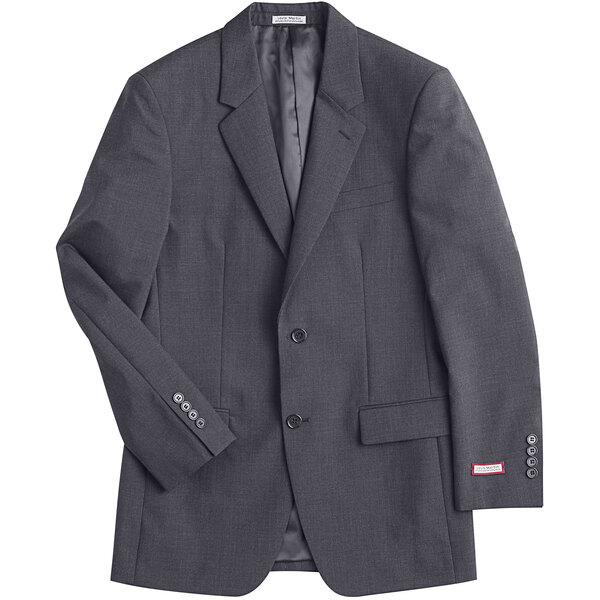 A Henry Segal gray suit jacket with buttons.