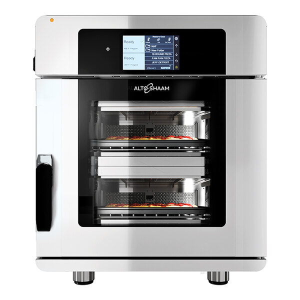 A stainless steel Alto-Shaam Vector H Wide Series Deluxe Multi-Cook Oven with two cooking chambers and a digital control panel.
