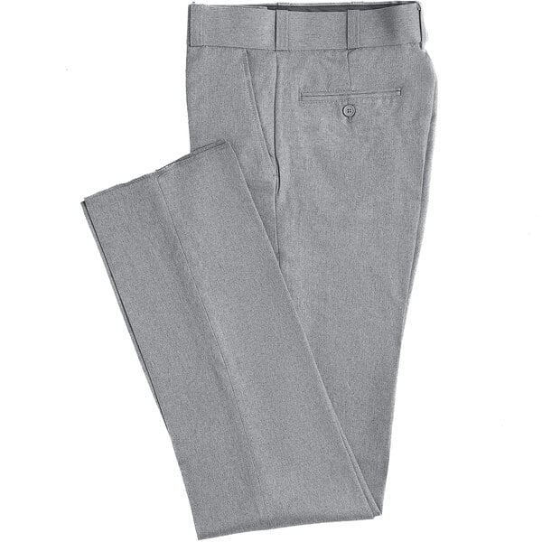 A pair of Henry Segal heather gray dress pants folded on a white background.