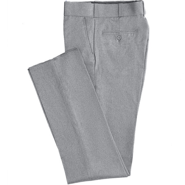 Henry Segal men's heather grey dress pants folded on a white background.