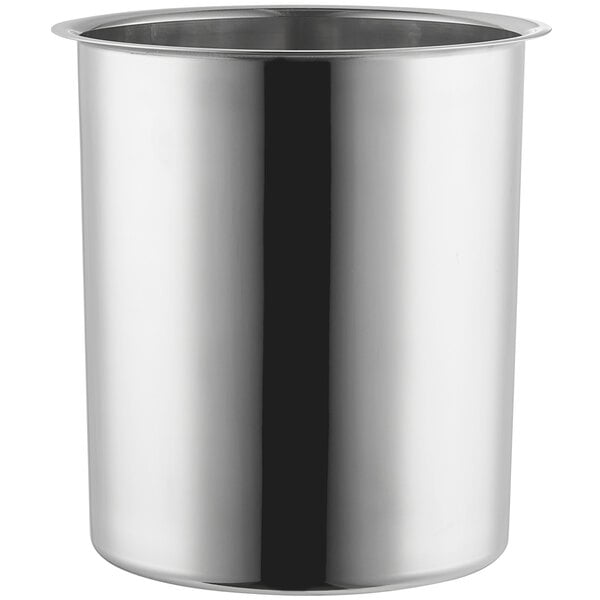 A silver stainless steel Choice 12 Qt. Bain Marie Pot with a lid.