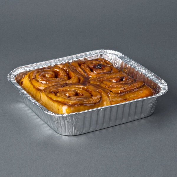 8 Square Aluminum Foil Holiday Cake Pan with Plastic Lid