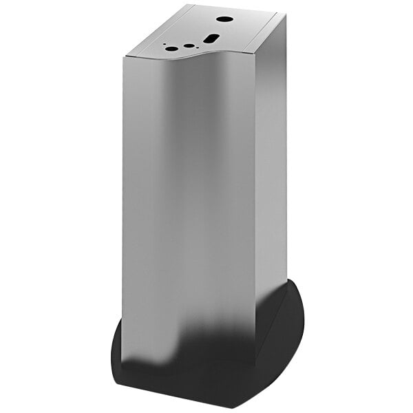 A silver metal cabinet for an Elkay water dispenser.