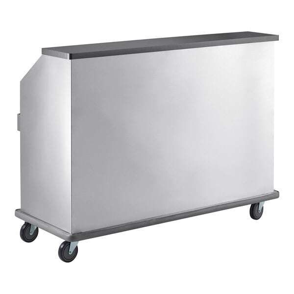 Regency 63" Standard Stainless Steel Portable Bar with Two Removable Speed Rails, Ice Bin, and Removable Ice Bin Cover