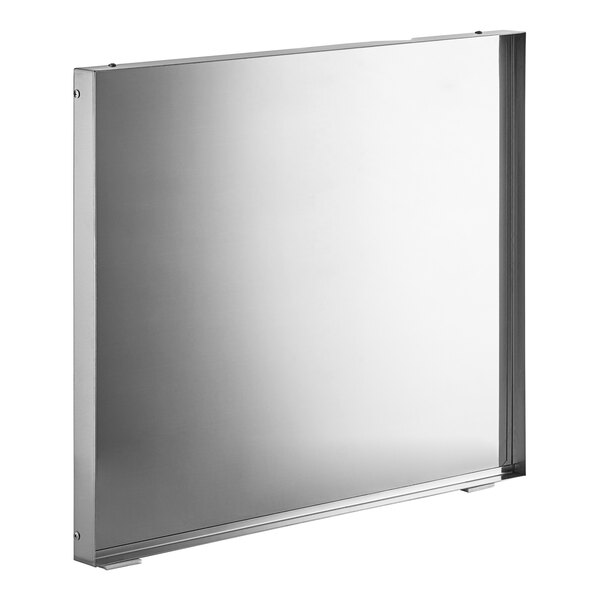 A silver rectangular Turbo Air removable food cover with a white background.